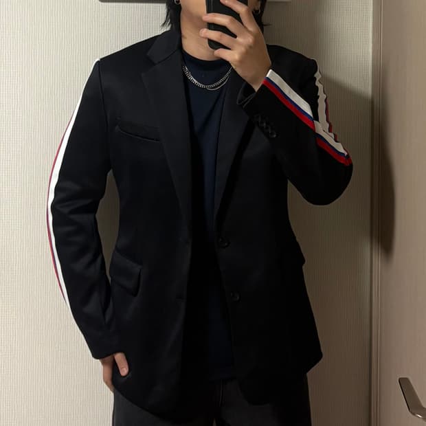 정품 오니츠카타이거 X 치노 사이드라인 블랙 블레이저 자켓