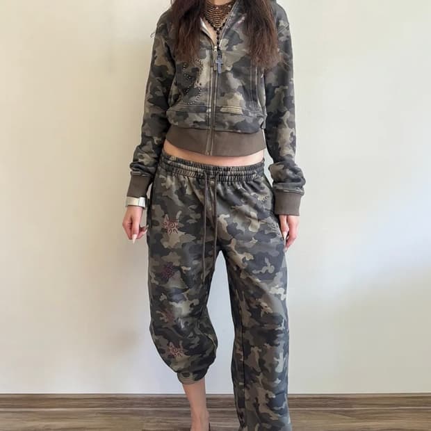 스컬프터 스웻팬츠 카모 L