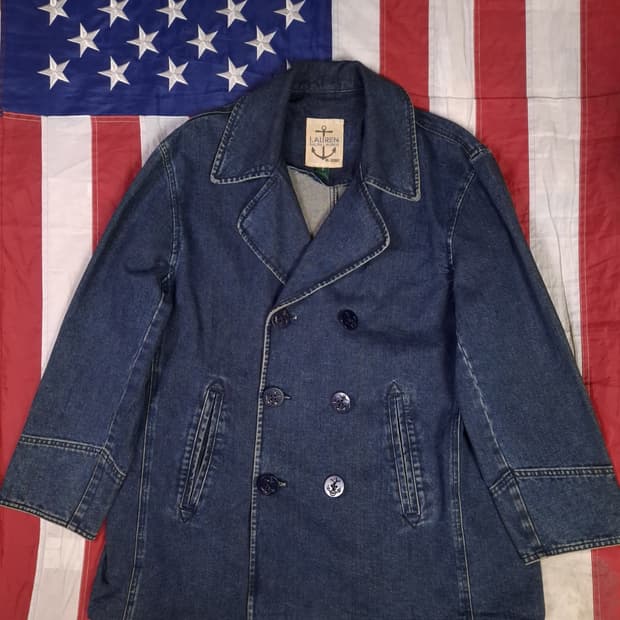 오리지날 로렌 랄프로렌폴로 데님 미해군 피코트