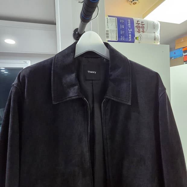 띠어리 남성 스웨이드 자켓 블랙 L