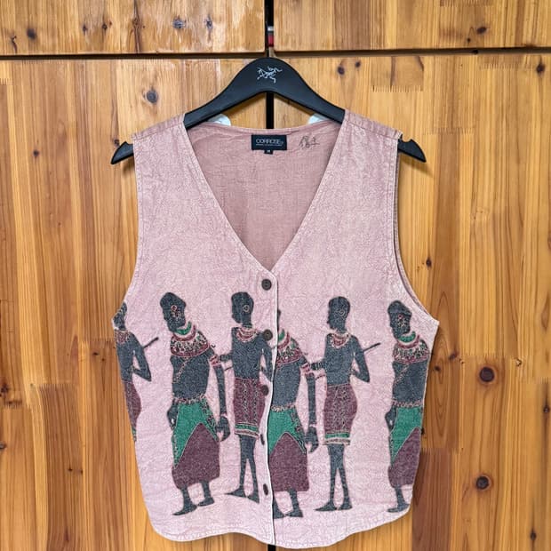 90s 인도메이드 일본 내츄럴 부족 에스닉 베스트 자켓