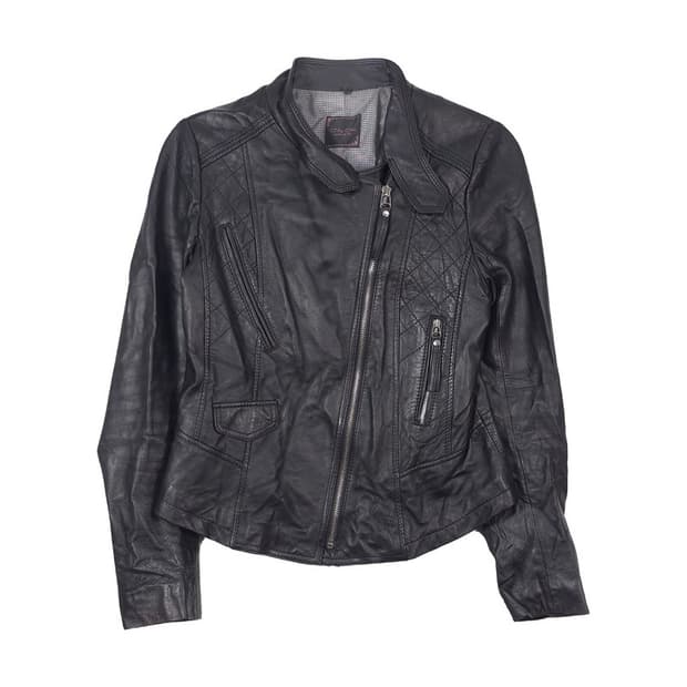 City Gee 천연 양가죽 퀼팅 라이더 자켓 66