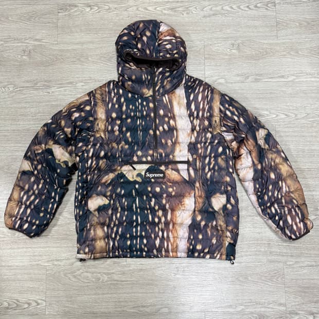 슈프림 마이크로 다운 하프 집 후드 풀오버 디어