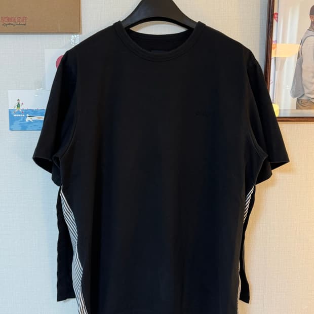 (M)Juun.J 준지 20FW 오버사이즈 레이어드 반팔티 블랙