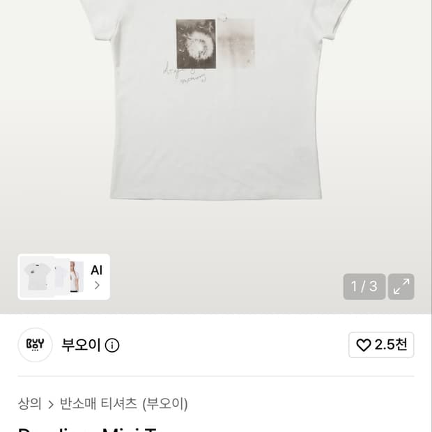 부오이 Daydiary Mini Tee 판매