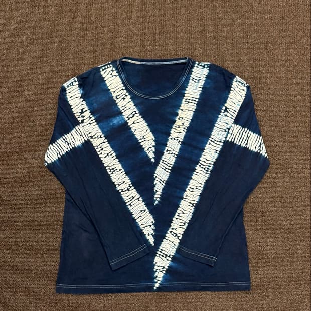 OS)Japanese Vintage 인디고 블루 타이다이 롱슬리브