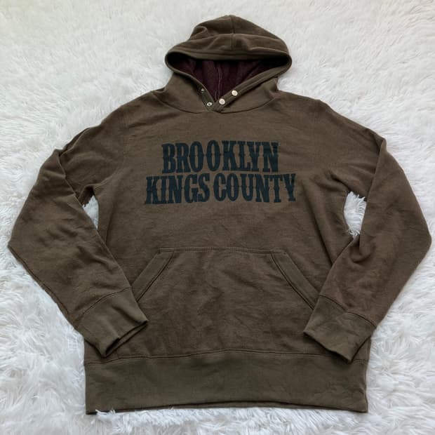 빈티지 초코 브라운 브루클린 후드 782 y2k 스트릿 갸루 펑키 일본빈