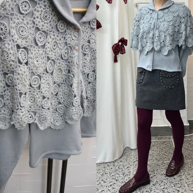 Flower crochet cardigan