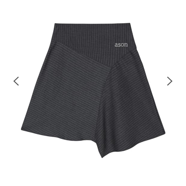 ason PREPPY UNBALANCE SKIRT / GRAY