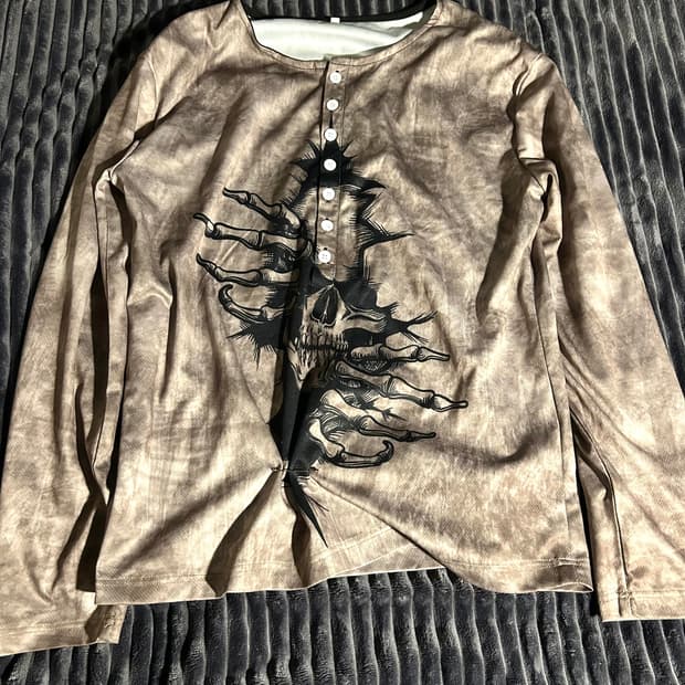 Skull printing Button Long sleeve