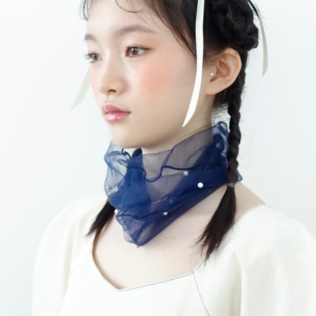 샵페어리 mesh pearl neck warmer
