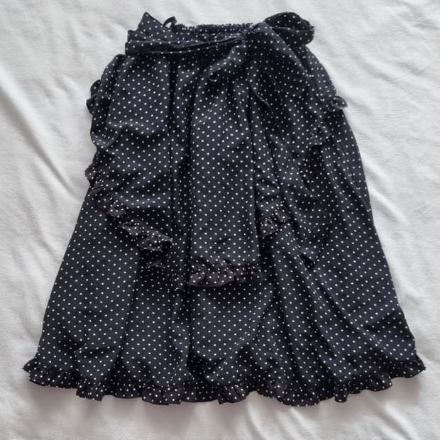 빈티지 모리걸 하구미 갸루 도트 리본 스커트