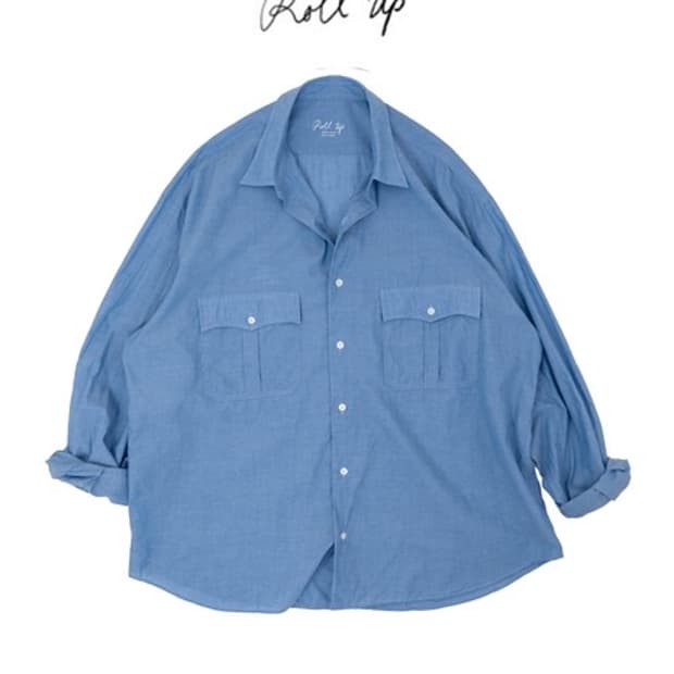 Roll Up Chambray Shirt - Blue
