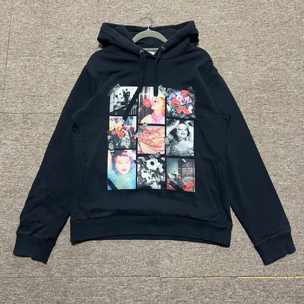 겐조 블랙 프린트 후드티 M