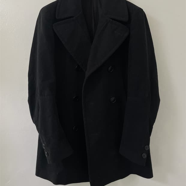 helmut lang, moleskin pea coat