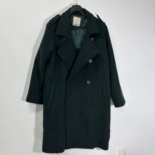 우먼FREE 스튜디오톰보이 다크그린 피코트