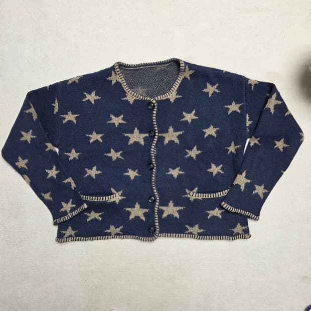 ROMWE 네이비 별 패턴 가디건