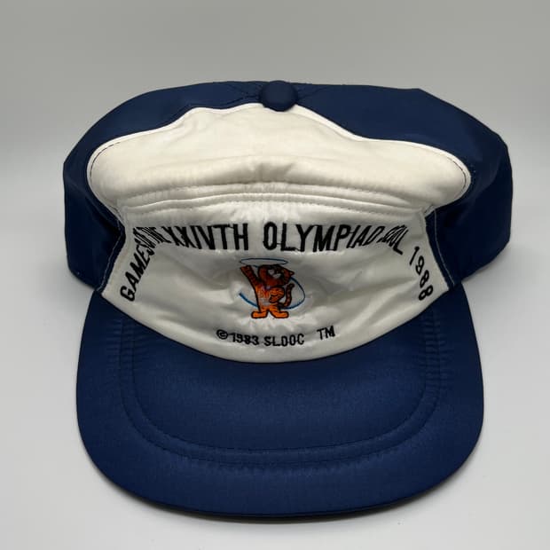 1988 서울 올림픽 미니 호돌이 빈티지 캡 화이트네이비