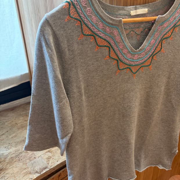 BEAMS BOY Embroidery Knit