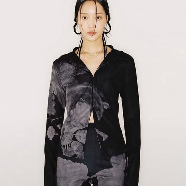 Nache 나체 half tone jersey shirt 