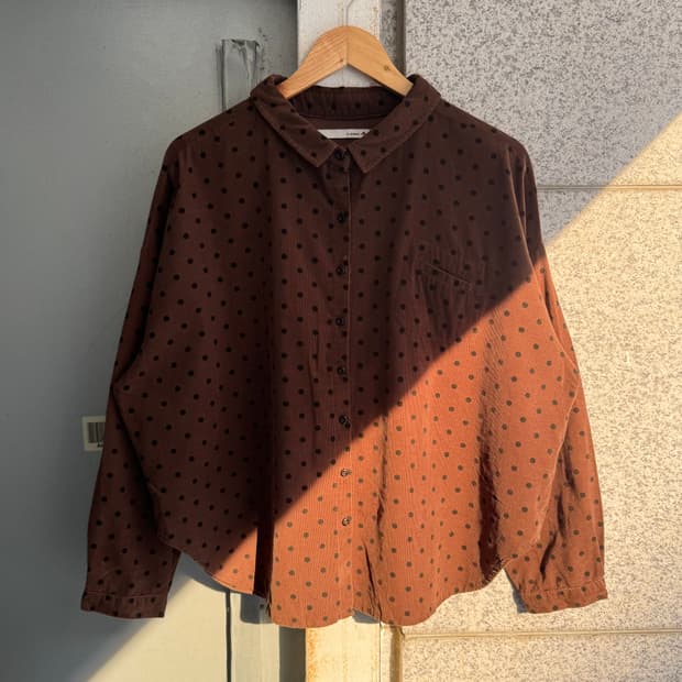 VTG 폴카닷 코듀로이 셔츠