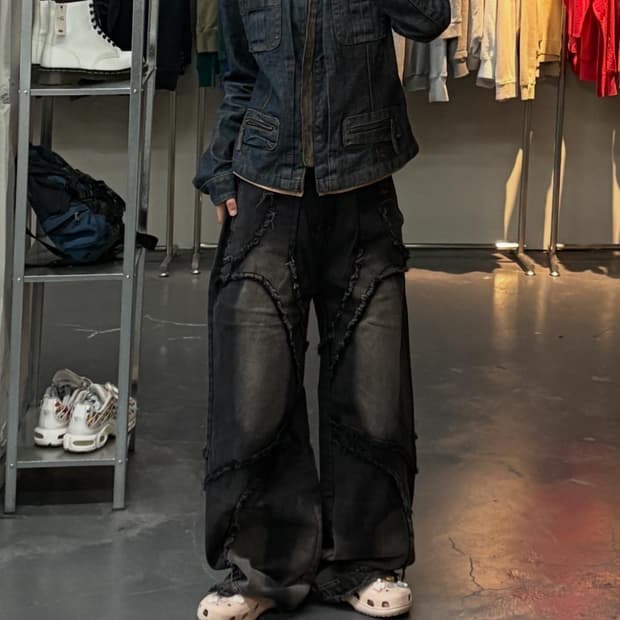 시스템 빈티지 데님 멀티포켓 스티치 집업 자켓 A2999