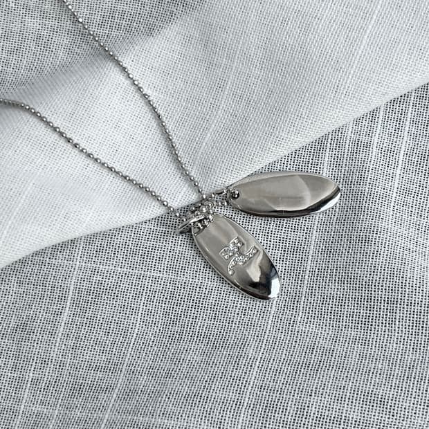 Courreges 꾸레쥬 더블펜던트 목걸이