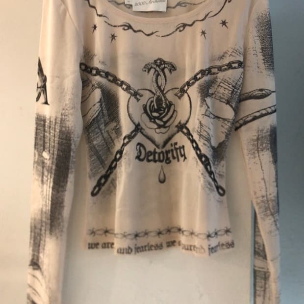 open yy 타투 메쉬 롱슬리브