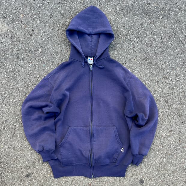 [L] 90s 미제 러셀 후드집업 네이비