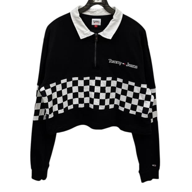 타미힐피거 카라 크롭 티셔츠