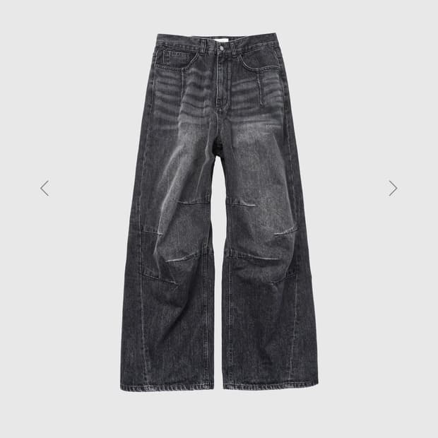 999휴머니티 AV PLEATS DENIM PANTS 워시드 블랙 데님