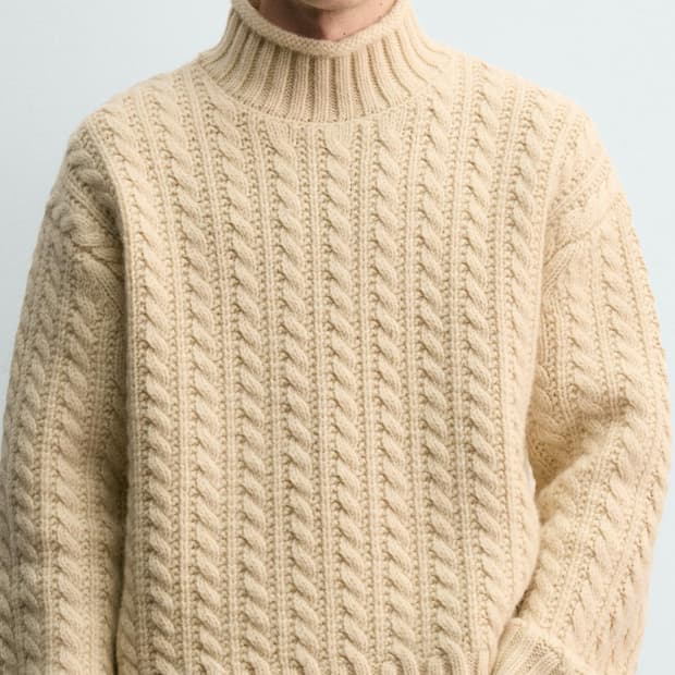 자라x아론리바인 케이블 울 니트