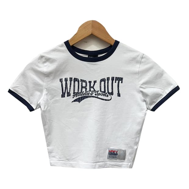HDEX 에이치덱스 우먼스 워크아웃 스웨시 화이트 크롭탑 S