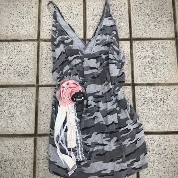 Camo Rose Corsage Mini Dress