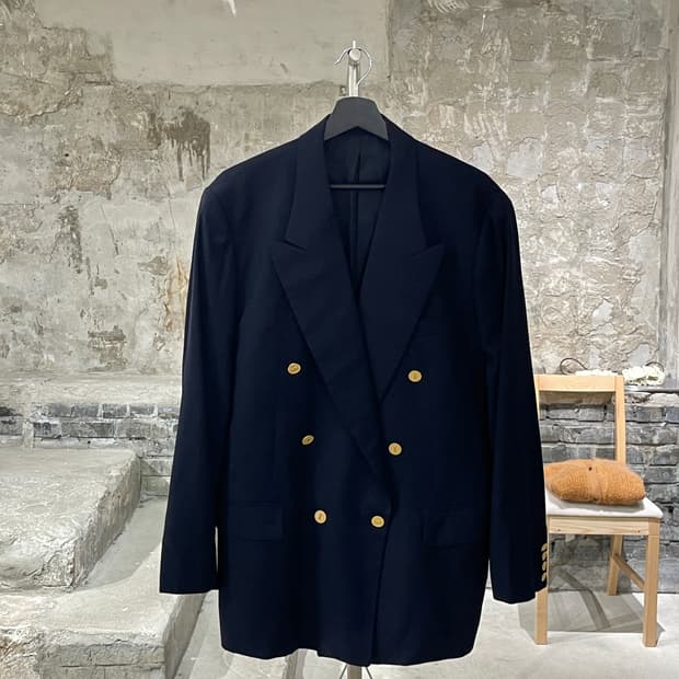 이브 생로랑 뿌르 옴므 다크 네이비 1B 금장 블레이저
