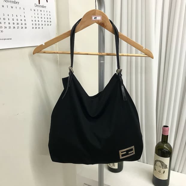 펜디 코튼 은장 주카 숄더백 가방
