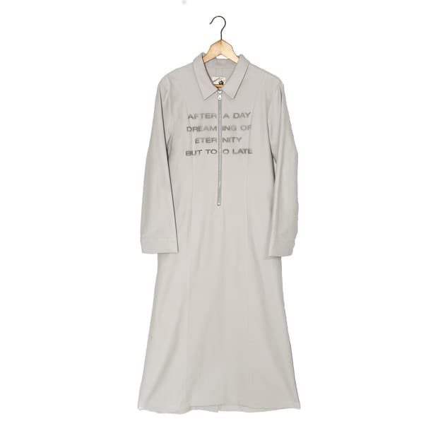 플란넬 지퍼 롱원피스