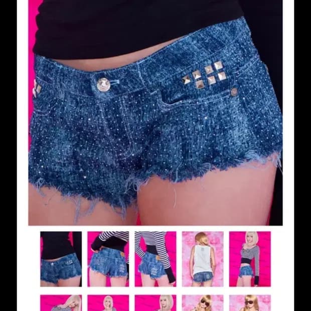 베이비메탈클럽 트윙클 스터드 데님 쇼츠 0(S사이즈) 새상품