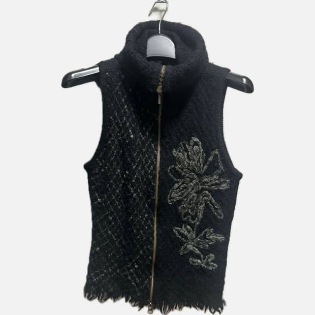 빈티지 꽃자수 니트조끼