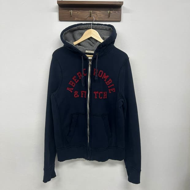 [L] 아베크롬비 Y2K 올드스쿨 네이비 후드집업