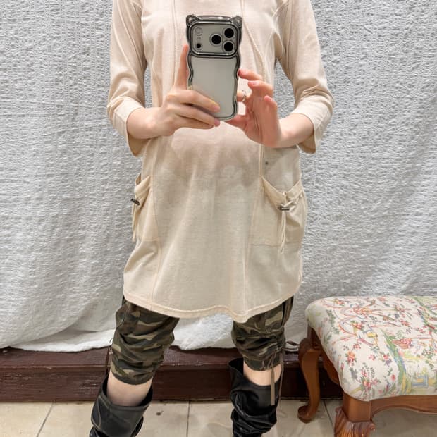 Pocket string long sleeve