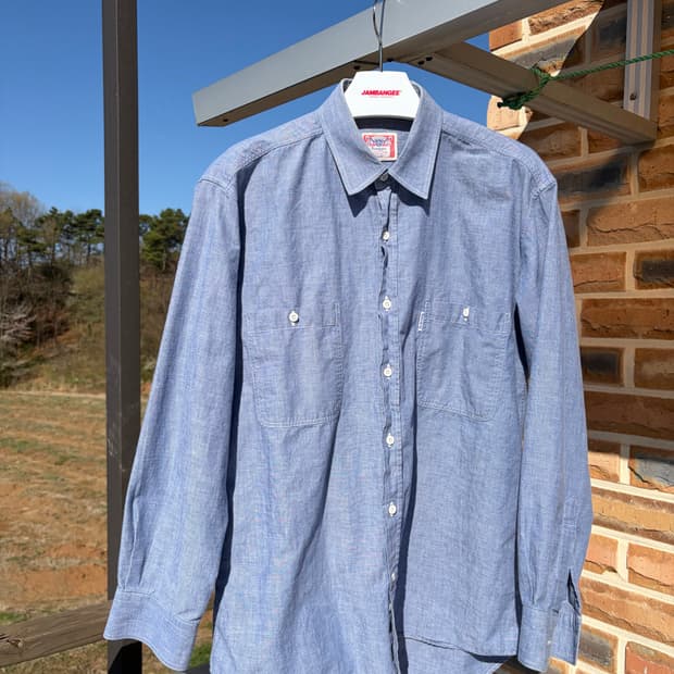 빈티지 버드와이저 샴브레이 워크 셔츠 MADE IN JAPAN