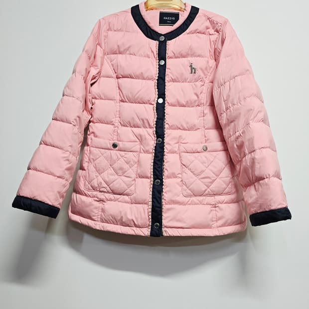 헤지스키즈 핑크 다운패딩 점퍼145