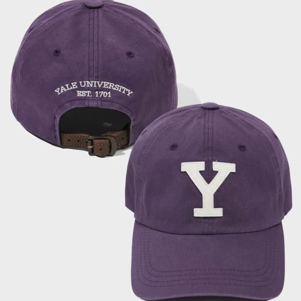 예일 레더 스트랩 볼캡_퍼플