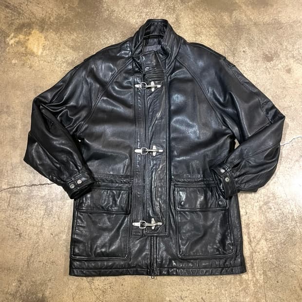 80’s 소가죽 파이어맨 코트