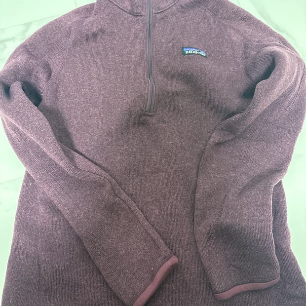파타고니아 플리스 하프집업 버건디