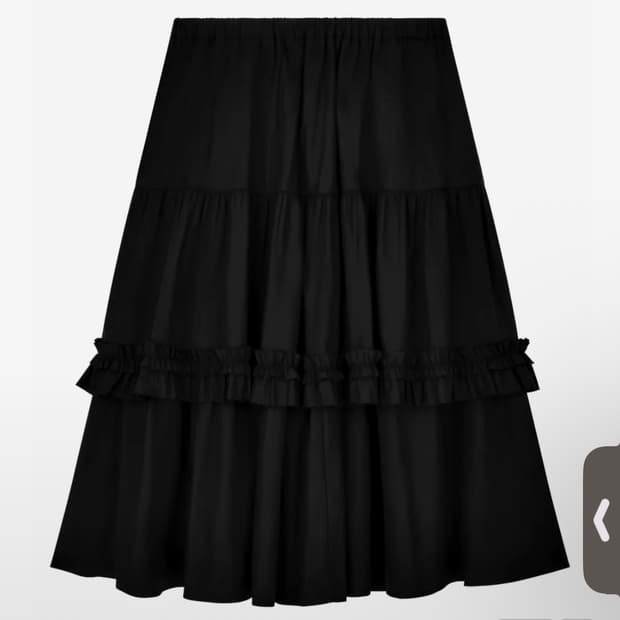 로액슈얼 BACK TO FRONT APRON FLARE SKIRT 블랙