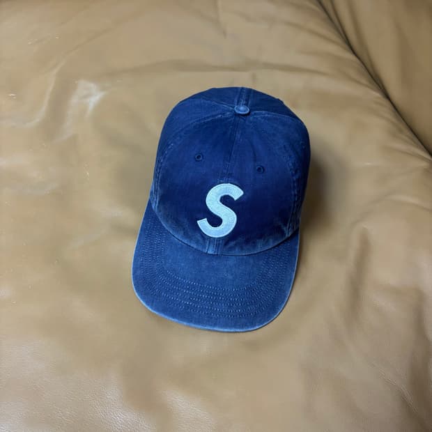 슈프림 S로고 6패널 볼캡 모자 23fw 피그먼트 네이비