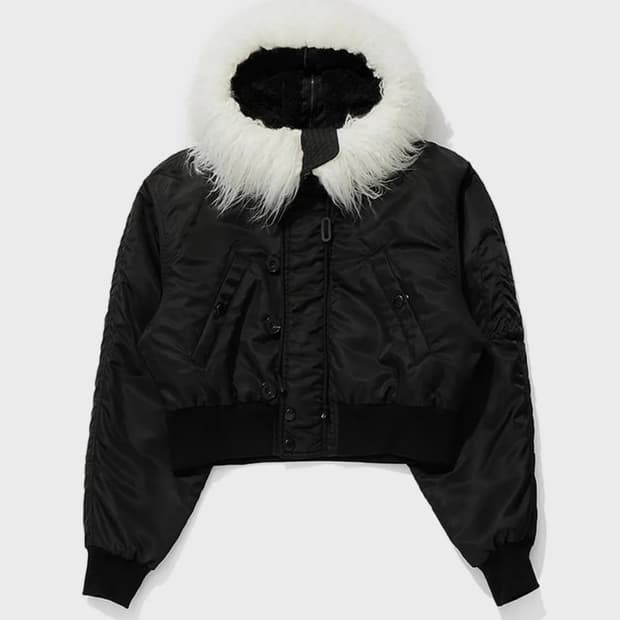open yy faux fur zipper hood ma1 (black)