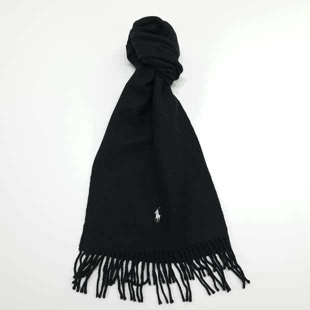 MX201 폴로 랄프로렌 블랙 램스울 목도리 머플러